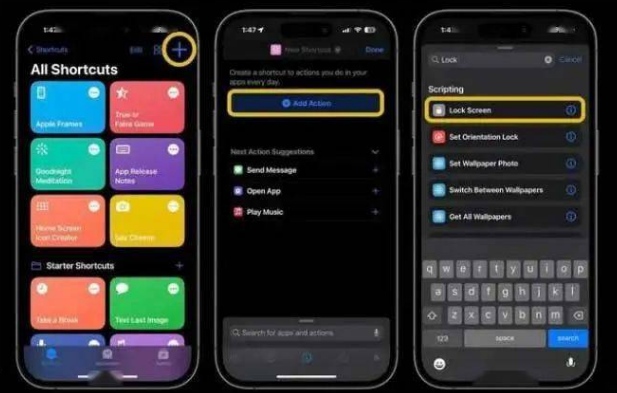 海曙苹果14锁屏维修店分享iPhone14升级iOS16.4后如何创建锁屏快捷方式 